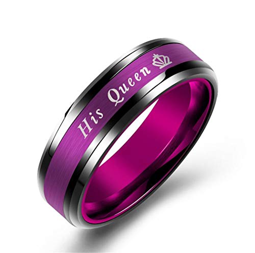 1 Pcs Damen Männer Paar Ringe trauringe edelstahl Mode her King his Queen Partnerringe Eheringe Verlobungs- Trauringe Valentinstag Hochzeitsring Band Ring (# 10, Herren) von Yikoly