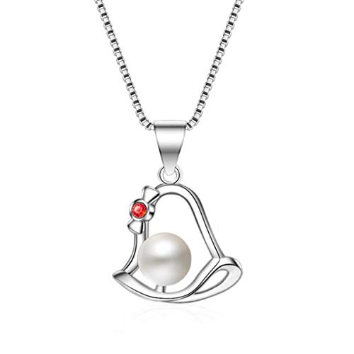 Kette Silber 925 Damen Mädchen Perle Halskette Eingelegter Perle Anhänger, Einfache Y-Kette Perfektes für Frau Frauen Freundin von Yikoly