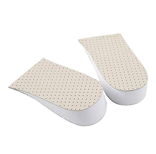 Unisex Halb Einlegesohlen Erhöhung Leder memory foam für Damen und Herren,Bequem,Atmungsaktiv,Weich Unsichtbare Erhöhung Höhe Schuh Pad Erhöhende Schuheinlagen Freizeit Fußpads (EU 35-40, 3 cm) von Yikoly