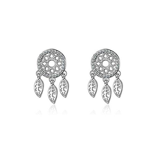 Yikoly Damen Mädchen Ohrringe Ohrhänger Silber 925 Traumfänger Vintage mit Zirkonia Glitzer Ohrstecker Schmuck für Töchter Mutter Frau Freundin，Anti-Allergie von Yikoly