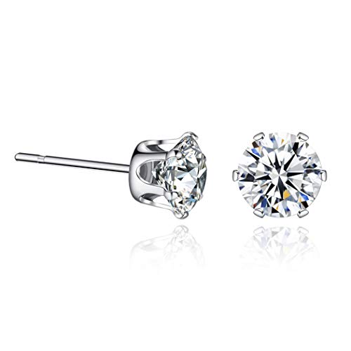 Yikoly Damen Mädchen Ohrringe Silber 925 Einfache Zirkonia Klein Ohrstecker Mode Schneeflocke Studs Schmuck von Yikoly