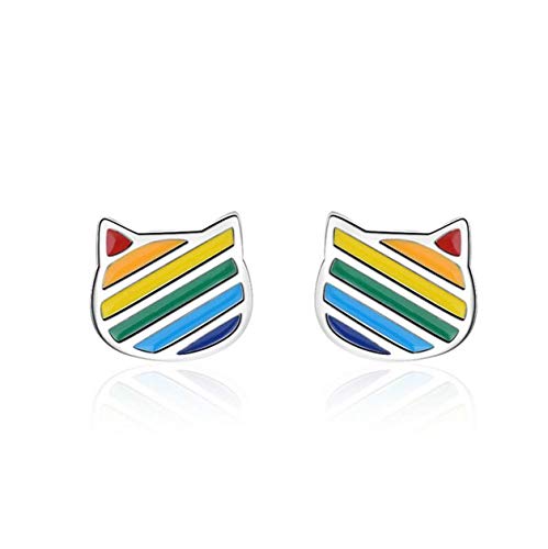 Yikoly Damen Ohrringe Silber 925 Einfache Mini Katze Ohrstecker Studs Mode Schmuck für für Töchter Mutter Frau Freunde von Yikoly