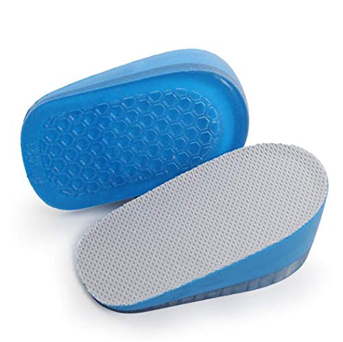 Yikoly Unisex gel Halb Einlegesohlen Erhöhung für Damen und Herren,Unsichtbare Stoßdämpfung Silikon Höhe Schuh Pad Erhöhende Schuheinlagen für Freizeit,selbstklebend (2.5cm /EU35-40, Blau) von Yikoly