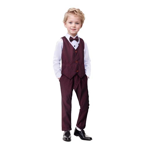 Yilaku Jungen Anzug Kinder Formeller Anzug Sets Jungen Outfit für Hochzeit Weihnachten Festival 2-7 Jahre von Yilaku