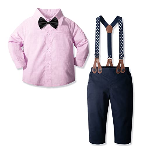 Yilaku Baby Boy Kleidung Kleinkind Boy Kleid Kleidung Jungen Kleidung Jungen formaler Anzug mit Fliege+Hosenträger Hose Kleinkind Boy Outfit von Yilaku