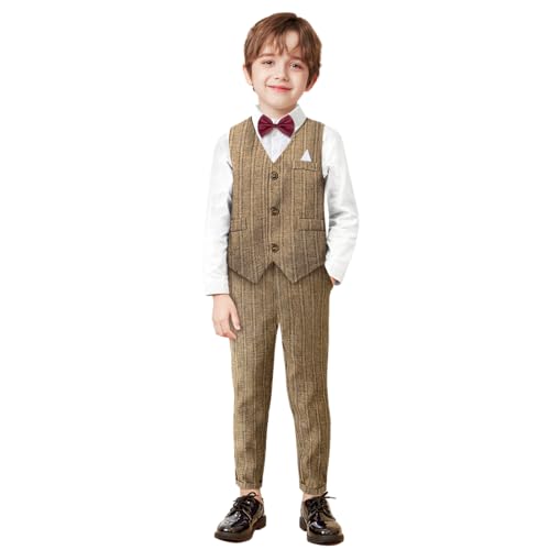 Yilaku Jungen Anzug Kinder Formeller Anzug Sets Jungen Outfit für Hochzeit Weihnachten Festival 2-7 Jahre von Yilaku