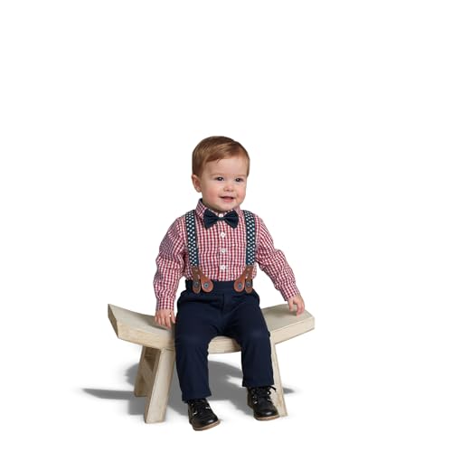 Yilaku Baby Jungen Anzug Set Bekleidung Hemd mit Fliege + Hosenträger Hosen Strampler Anzug von Yilaku