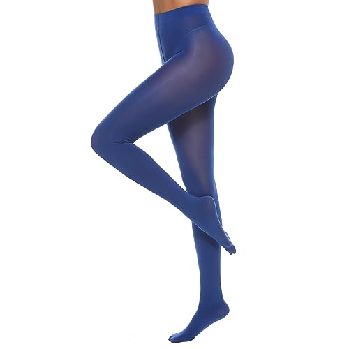 Yilanmy Damen Strumpfhosen Bunte 70 DEN Blickdicht Microfaser Feinstrumpfhose Trendfarben-Royalblau,M/L von Yilanmy