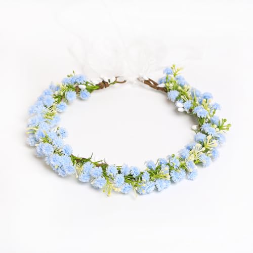 Yili Maizi Baby Breath Blumenkrone für Frauen, Brautschmuck, Hochzeit, grüner Blumen-Kopfschmuck, Eukalyptus, Halo, Blumen-Stirnband, Mutterschaftsfoto-Requisite von Yili Maizi