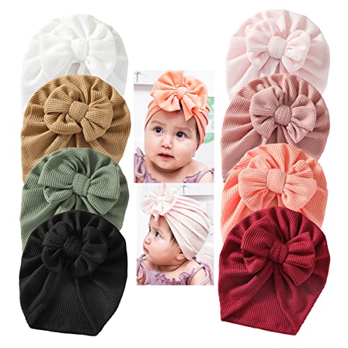 Yili Maizi Baby Turban Neugeborenes Baby Baumwolltuch Turban Kleinkind Kaninchen Krankenhaus Hut Ohrhut Kinder Set Kopfkappe, Style 02-8-Pack Atmungsaktiver Netzanzug, von Yili Maizi