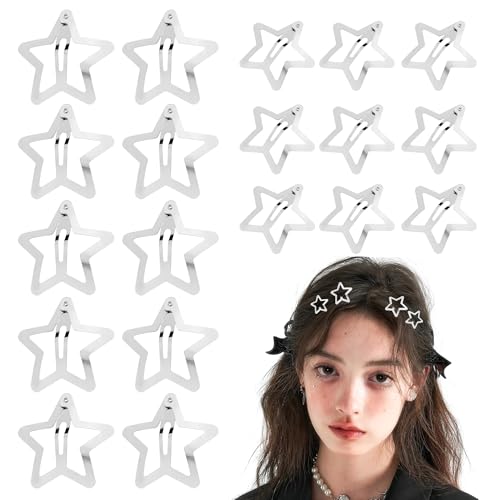 60 Stücke Stern Haarspangen Silber Star Hair Clips Y2K Haarschmuck Pentagramm Stern Haarspangen Sterne Haarclips Haarklammern BB-Clip für Kinder Mädchen und Frauen(2 Größe 3cm 4cm) 60 Stücke Stern Haarspangen Silber Star Hair Clips Y2K Haarschmuck Pentagramm Stern Haarspangen Sterne Haarclips Haarklammern BB-Clip für Kinder Mädchen und Frauen(2 Größe 3cm 4cm) von YiliYa