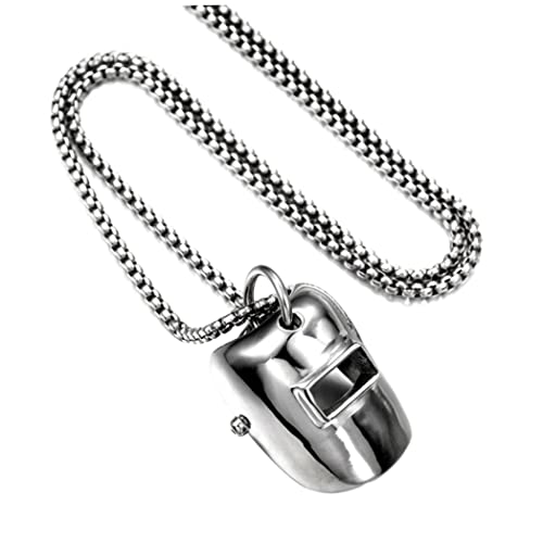 Yililay Hip Hop Halskette Schweißer Helm Anhänger Halskette Silber Schmuck Geschenk Männer Frauen von Yililay