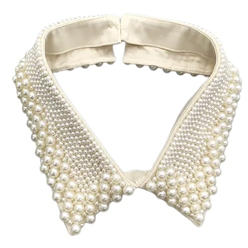 Yilingjc Stilvolle Damen-Halskette mit Kunstperlen, dekoriert, für Büro oder Freizeit, Perlen-Choker-Halskette, Hemd-Accessoire von Yilingjc