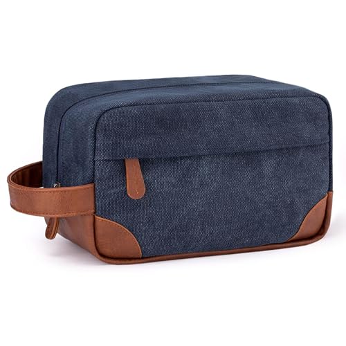 Kulturbeutel für Herren, wasserabweisend, Reise-Kulturbeutel mit 6 Taschen, weit geöffneter Reißverschluss, Kosmetiktasche, Make-up-Organizer, Segeltuch, Kulturbeutel mit Griff für Herren Kulturbeutel für Herren, wasserabweisend, Reise-Kulturbeutel mit 6 Taschen, weit geöffneter Reißverschluss, Kosmetiktasche, Make-up-Organizer, Segeltuch, Kulturbeutel mit Griff für Herren von Yilnlg