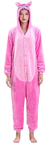 Yimidear Unisex Adult Pyjamas Cosplay Tier Onesie Nachtwäsche Nachtwäsche, Pink Stitch, M von Yimidear