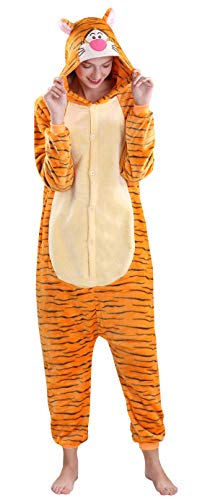 Yimidear Unisex Adult Pyjamas Cosplay Tier Onesie Nachtwäsche Nachtwäsche, Tigger, L von Yimidear