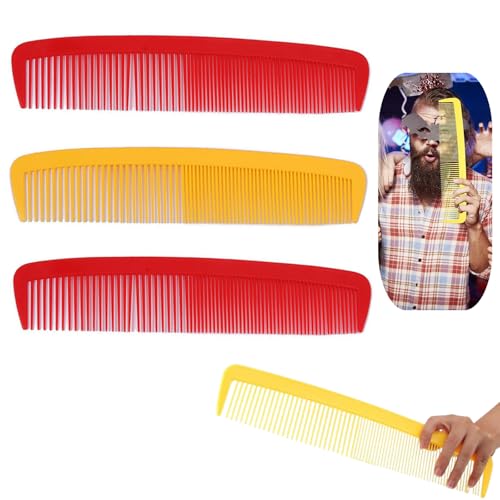 Riesiger Kamm für Damen und Herren (Rot und Gelb), 3 Stück von Yimluofa