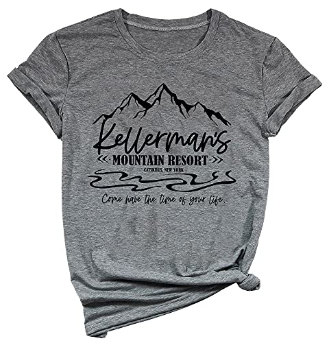 Yimoya Kellerman's Mountain Resort T-Shirt Damen Favorite 80er Jahre Movie Tees Nobody Puts Baby in A Corner Shirt, grau, Klein von Yimoya