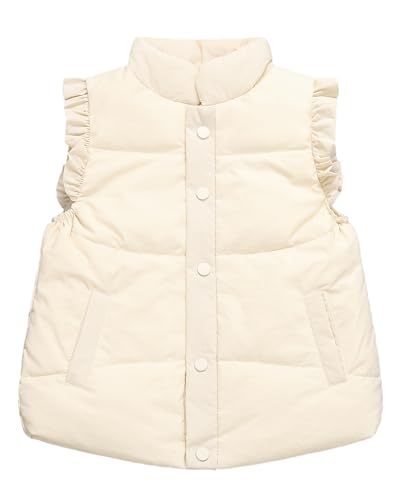Yimutian Kinder Daunenweste Jungen Mädchen Ärmellose Kinderjacke Verdicken Oberbekleidung Winter Warm Weste Beige 110 von Yimutian