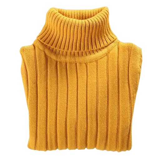 Yimutian Kinder Mädchen Fleece Strickpullover Pullover Jungen Warme Einfarbig Strickpulli Winter Langarm Oberteile Sweater Gelb 130 von Yimutian