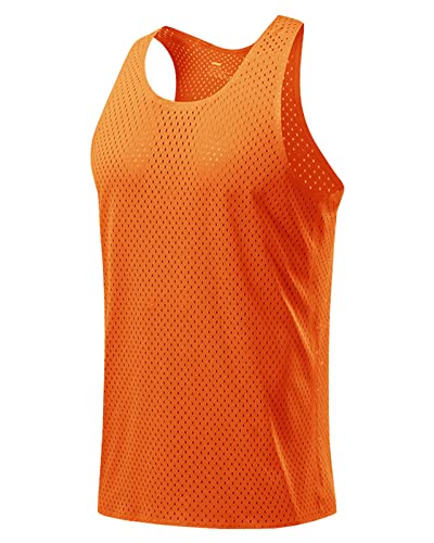 Yimutian Tank Top Herren Ärmellos Sportshirt Masche Schnelltrocknendes Gym Unterhemd Laufshirt für Männer Orange XXL von Yimutian