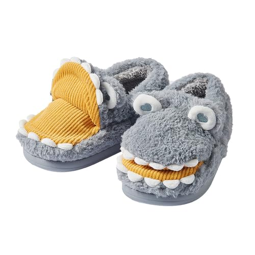 Yimuzche Dinosaurier-Hausschuhe für Damen und Herren, warme Hausschuhe aus Plüsch, perfekt für Haus, Schlafzimmer, grau, 42/43 EU Yimuzche Dinosaurier-Hausschuhe für Damen und Herren, warme Hausschuhe aus Plüsch, perfekt für Haus, Schlafzimmer, grau, 42/43 EU von Yimuzche