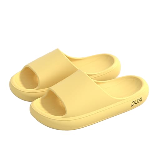 Yimuzche Hausschuhe für Damen und Herren, aus EVA, rutschfest, Sandalen mit dicker Sohle, bequem, gelb, 39/40 EU Yimuzche Hausschuhe für Damen und Herren, aus EVA, rutschfest, Sandalen mit dicker Sohle, bequem, gelb, 39/40 EU von Yimuzche