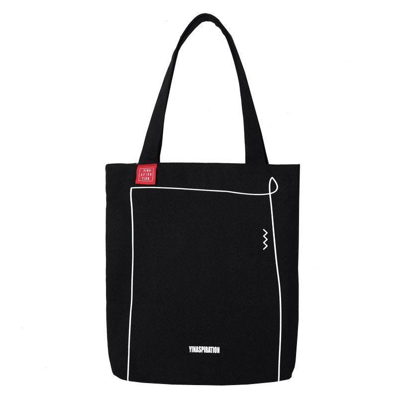Langlebige Hand Gefertigte Schwarze Einkaufstasche - Schultertasche Markttasche Computertasche Tote Für Sie Mit Reißverschlüssen Schatten von YinaSpiration
