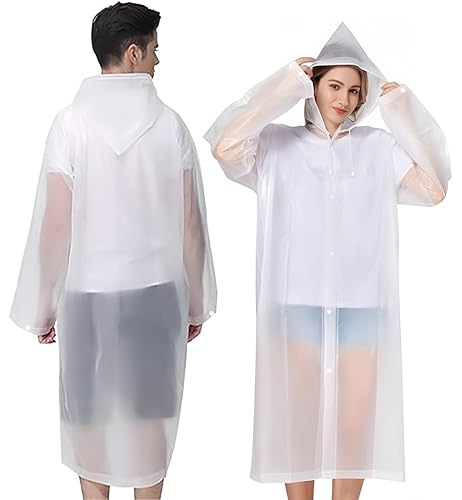 YingErTool 2 Stück Regenponchos Regenjacke Regenmantel für Damen Herren, EVA Regenbekleidung Regencape Wasserdicht für Wandern Radfahren Camping und Reisen von YingErTool