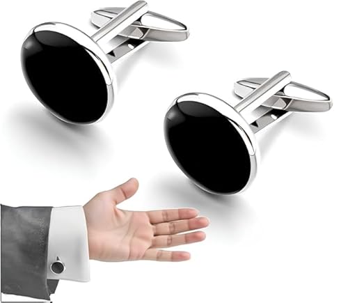 2 Stück Manschettenknöpfe Herren Schwarz,Manchettenknoepfe Herren,Multifunktional Cufflinks for Men,Klassische Manschettenknöpfe Personalisiert,Geeignet für Geschäfts,Hochzeits und Tanzveranstaltungen von YingMengZhiGe