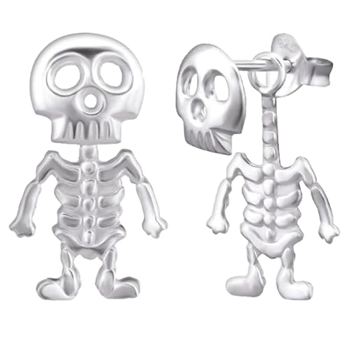 Boho Skelett Totenkopf Gothic Ohrringe,Multifunktional Halloween Ghost Face Knife Earrings,Punk Halloween Ohrringe Silber Skull,halloween Schmuck Damen,Modische Punk-Stil Für Damen Ideal Als Geschenk von YingMengZhiGe