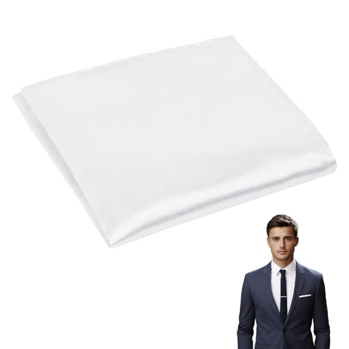 Einstecktuch Weiß,Anzug Handkerchief,Stofftaschentücher Herren,Einstecktuch Seide,Weiss Herren Taschentücher Stoff,Elegant Stofftaschentücher,Herrentaschentücher Stoff,Pochette Stecktuch,23 x 23 cm von YingMengZhiGe