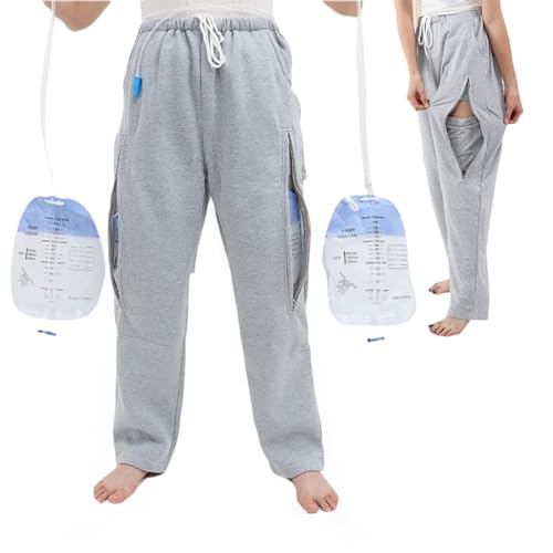 YingXue Katheter-Beintaschen-Hose, Urinbeutelhalter für Herren/Damen, doppelte Reißverschlusstaschen für 2000 ml Katheterbeutel, GRAU, XL YingXue Katheter-Beintaschen-Hose, Urinbeutelhalter für Herren/Damen, doppelte Reißverschlusstaschen für 2000 ml Katheterbeutel, GRAU, XL von YingXue