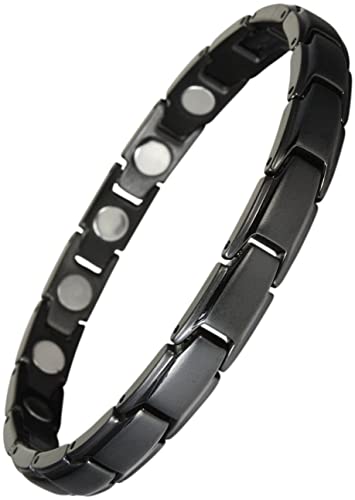 Extrastarkes Yinga-Vital Magnetarmband mit 18 Neodym Magneten im Stil black, Länge 17cm. Deutsche Firma mit Garantie von Yinga-Vital