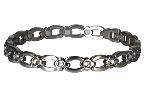 Magnetschmuck Fortuna mit Zirkonia Stil Silber und 15 Magneten, Länge 19,2cm. Deutsche Firma mit Garantie von Yinga-Vital