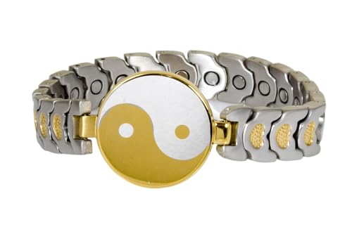 Neuheit! Nur bei uns: Magnetschmuck Armband mit extra starkem 5000 Gauss Magnet im Stil bicolor. Länge 16,6cm. Original YINGA-VITAL® Magnetschmuck von Yinga-Vital