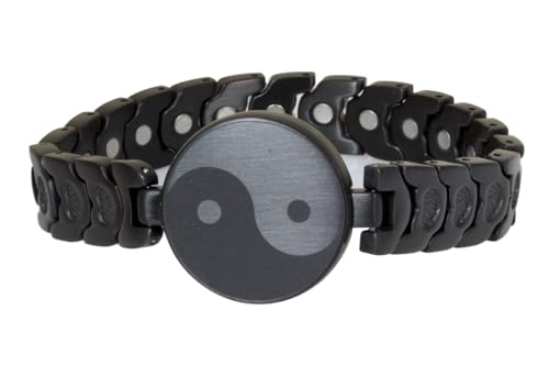 Neuheit! Nur bei uns: Magnetschmuck Armband mit extra starkem 5000 Gauss Magnet im Stil black. Länge 18,2cm. Original YINGA-VITAL® Magnetschmuck von Yinga-Vital