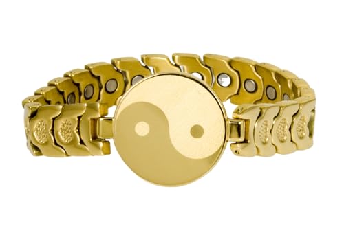 Neuheit! Nur bei uns: Magnetschmuck Armband mit extra starkem 5000 Gauss Magnet im Stil gold. Länge 16,6cm. Original YINGA-VITAL® Magnetschmuck von Yinga-Vital