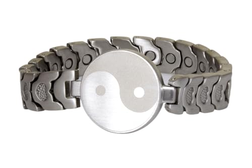 Neuheit! Nur bei uns: Magnetschmuck Armband mit extra starkem 5000 Gauss Magnet im Stil silber. Länge 20,6cm. Original YINGA-VITAL® Magnetschmuck von Yinga-Vital