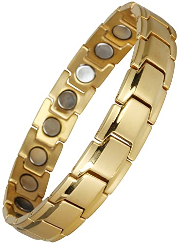 Original YINGA-VITAL® Magnetschmuck Armband mit 18 extra starken Magneten. Stil Gold. Länge 17,5cm von Yinga-Vital
