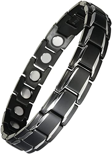 Original YINGA-VITAL® Magnetschmuck Armband mit 18 extra starken Magneten. Stil Schwarz-Silber. Länge 16,5cm von Yinga-Vital