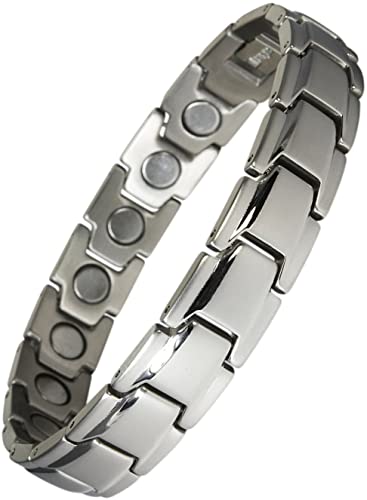 Original YINGA-VITAL® Magnetschmuck Armband mit 18 extra starken Magneten. Stil Silber. Länge 16,5cm von Yinga-Vital