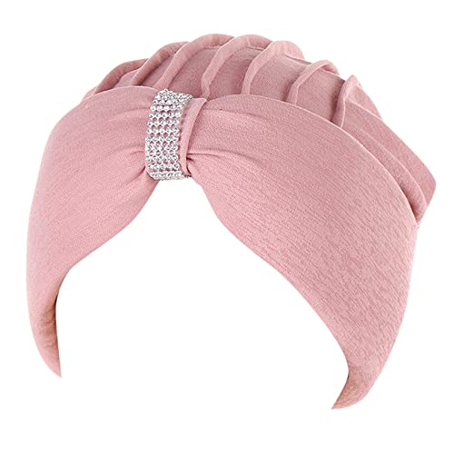 20,3 cm Stirnband ethnische böhmische Strasssteine Haarabdeckung Wrap Turban Kopfbedeckung Turban Kappe für Frauen Krebs Kopf Hut Kappe Elastisches Stirnband Männer (D, Einheitsgröße) von Yinguo