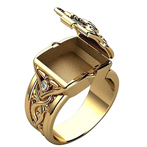 A Ringe Persönlichkeit Ringe Open Top Herren Damen Ringe Beliebte Paar Ringe Valentinstag Geschenke Open Circle Ring, gold, 11 von Yinguo
