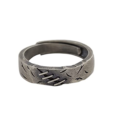 Antik Rock Fashion Vintage Edelstahl Antik Silber Ringe Naht Hip Hop Ring für Männer Dünne Ringe, a, Einheitsgröße von Yinguo