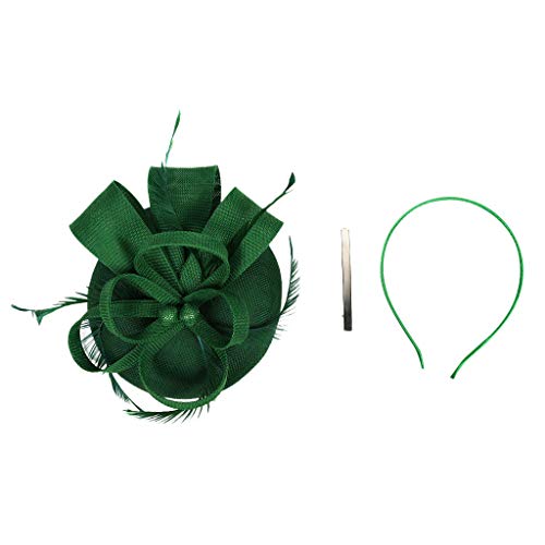 Bequemes Stirnband für Hochzeiten, handgefertigt, lässiger Clip, Damen-Haarschmuck, Kopfschmuck, Stirnband (2-grün, Einheitsgröße) von Yinguo
