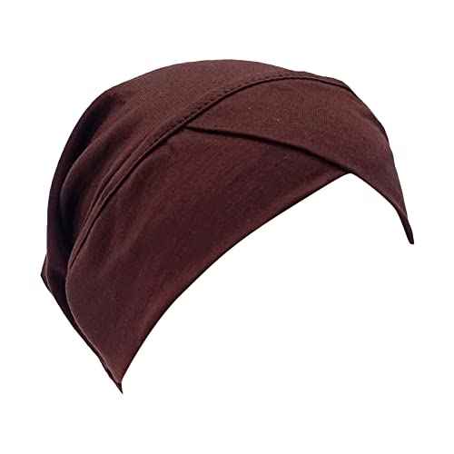 Damen Casual Mehrfarbige Stirnmütze Mode Einfarbig Hijab Muslim Base Cap Racquetball Stirnbänder für Männer (Kaffee-C, Einheitsgröße) von Yinguo