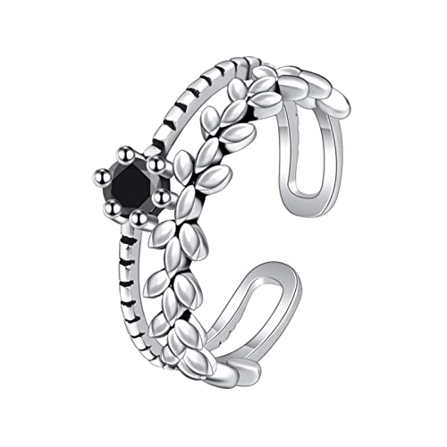 Damen Herren Mode Ring Offener Verstellbarer Ring Vintage Trend Ring Multi Finger Ringe für Frauen, silber, Einheitsgröße von Yinguo