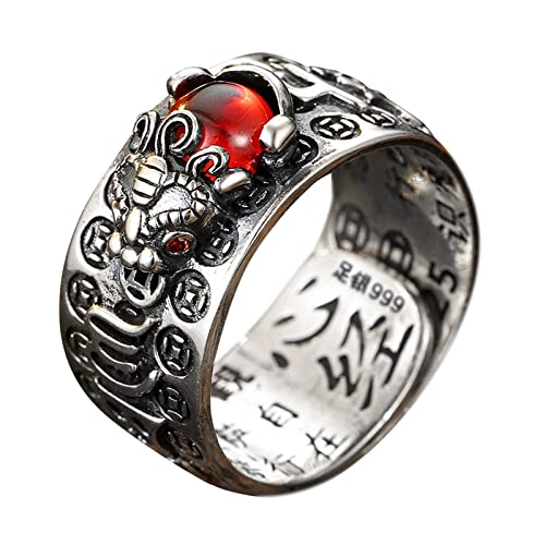 Damen Herren Vintage Skulptur Stretch Ringe Offenes Verstellbares Band Halloween Edelstein Ring Perfekt für Halloween Kostüm Zubehör Offene Ringe für Frauen, D, Einheitsgröße von Yinguo