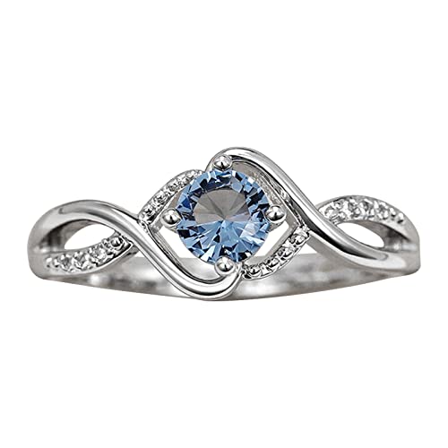 Damen Ringe Luxus Ringe Geschenk Ringe Legierung Ring Sets Verlobungsringe Perlen Ringe für Teenager Mädchen, blau, C von Yinguo